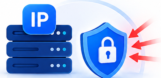 Ícones de servidor IP e firewall de proteção Anti-DDoS